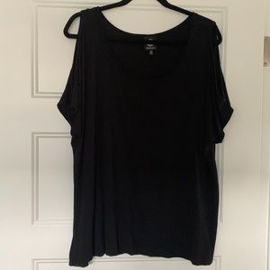 Black Cold Shoulder Top